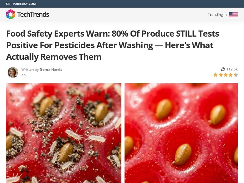 PuriEasy Food Cleaner - Advertorial [INTL] (Social,Banner,Native,Push,SEO,Search,Brand Bidding) - CPA 
