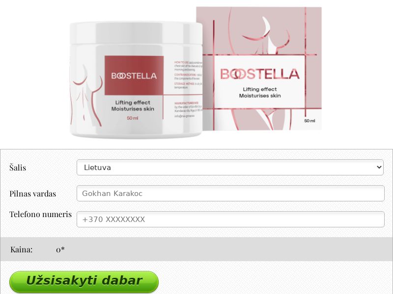 Boostella cream 50 ml free LT - breast enlargement