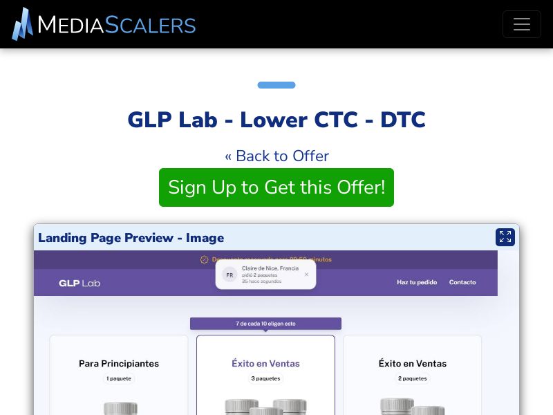 GLP Lab - Lower CTC - DTC (Event Tracking) [ES]