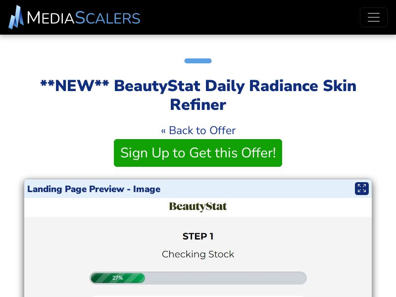BeautyStat Daily Radiance Skin Refiner {+Advertorial, Alt-Landers} (Event Tracking) [US]