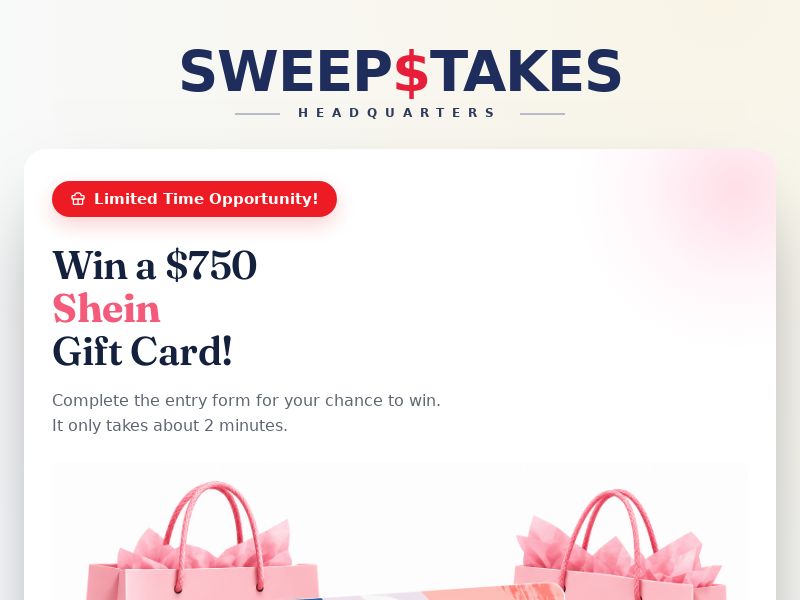 Sweepstakes Headquarters - $500 Shein Gift Card