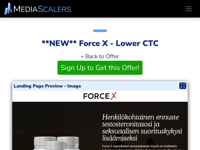 Force X - Lower CTC {+DTC, Advertorial, Alt-Landers, Quiz} [FI]