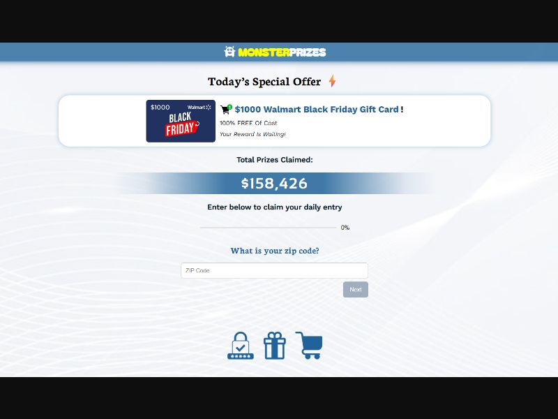 MonsterPrizes - $1000 Walmart Black Friday Gift Card - US