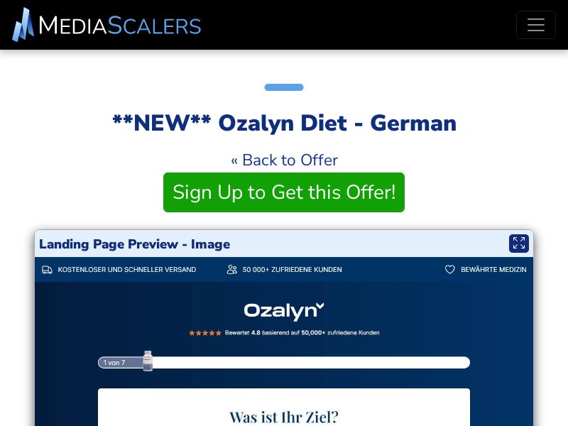 Ozalyn Diet - German (Event Tracking) [CH]