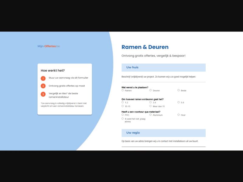 [WEB+MOB] Mijn-Offertes – Benefit up to €5,500 in bonuses for new Windows and Doors /BE(NL) SOI [Approval Required]