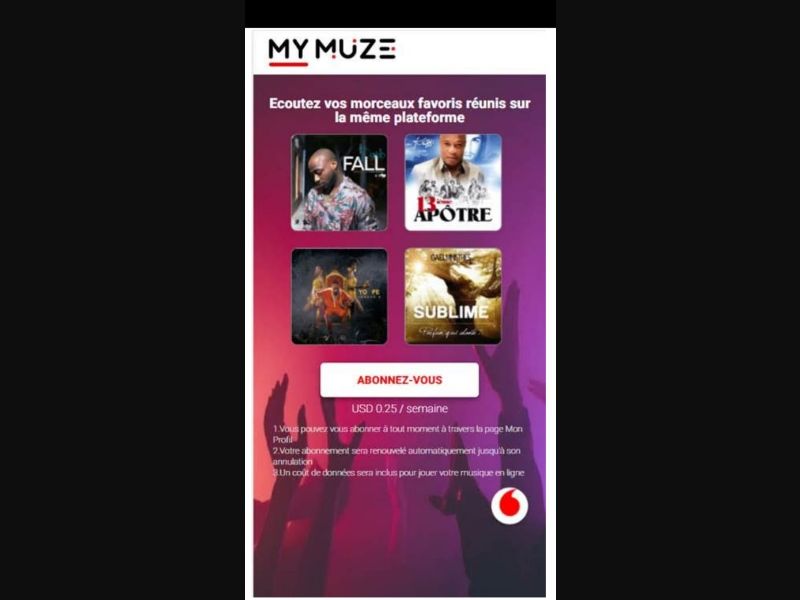 [MOB] Mymuze Daily /CD [Vodacom] - 1 Click