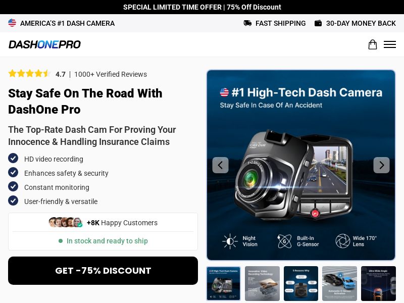 Dash Cam - DashOne Pro - CTC $69.99 - All Coutries