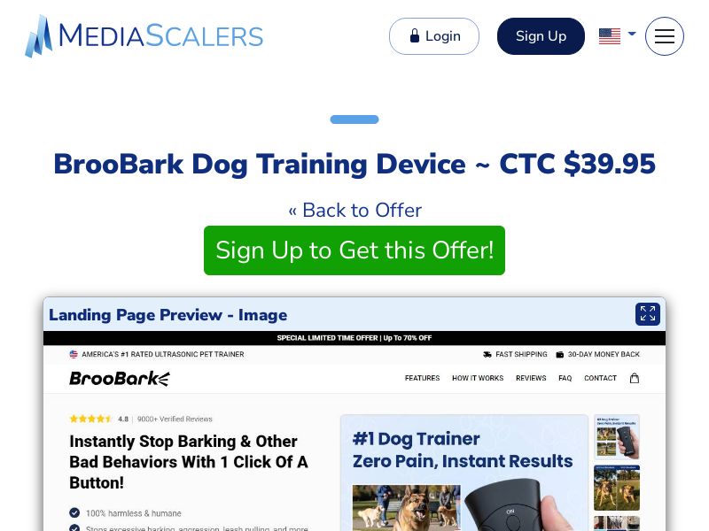 BrooBark Dog Training Device ~ CTC $39.95 {+Advertorial, DTC, Alt-Landers} (Event Tracking) [US, DE, CA, AU, UK, FR, IL, +232 More]