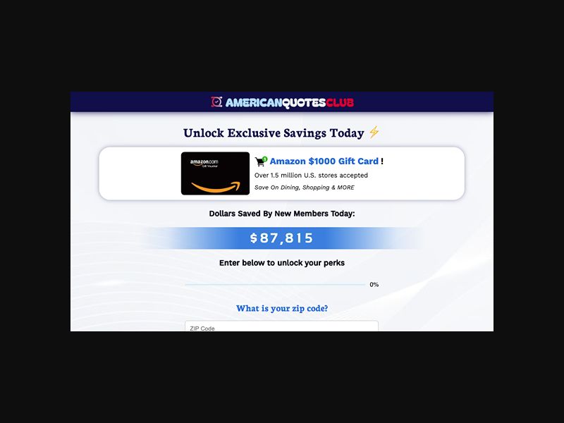 AmericanQuotesClub - $1000 Amazon Gift Card - SOI (US)