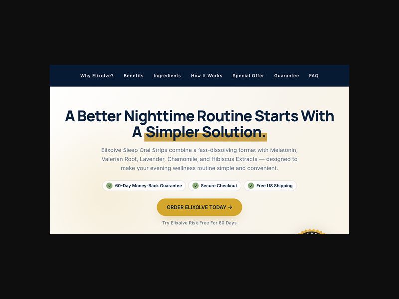 Elixolve - Sleep Oral Strips - CPS (US)