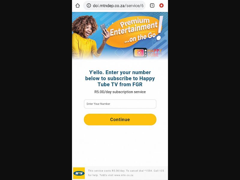 [MOB] Happy Tube TV /ZA [MTN] - 2 Click