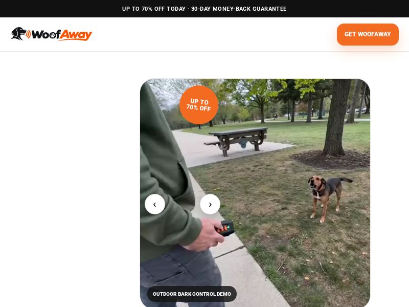 ! NEW OFFER - WoofAway Handheld Ultrasonic Training Aid [US] (Social,Banner,Native,Push,SEO,Search,Brand Bidding) - CPA