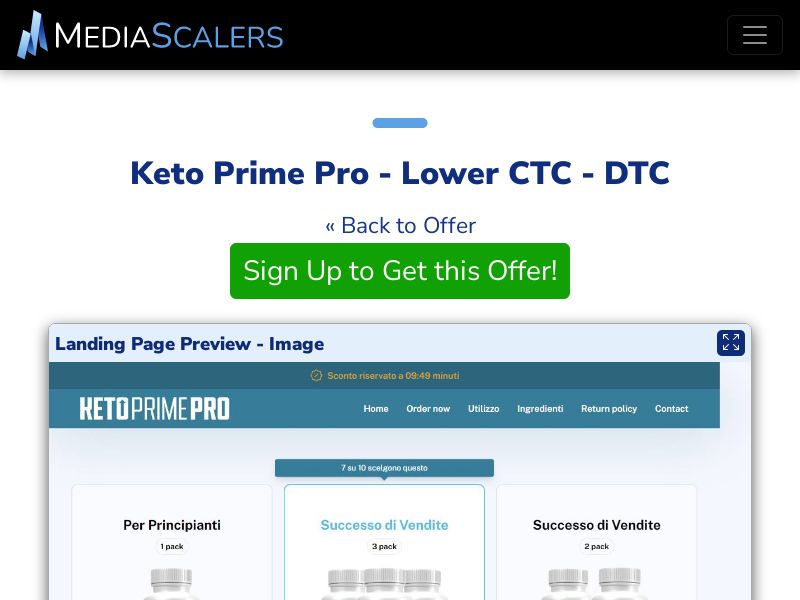Keto Prime Pro - Lower CTC - DTC (Event Tracking) [IT]