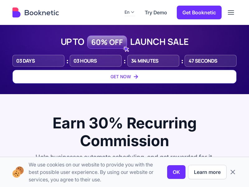 Booknetic - Appointment Booking (SaaS) - 30% RevShare