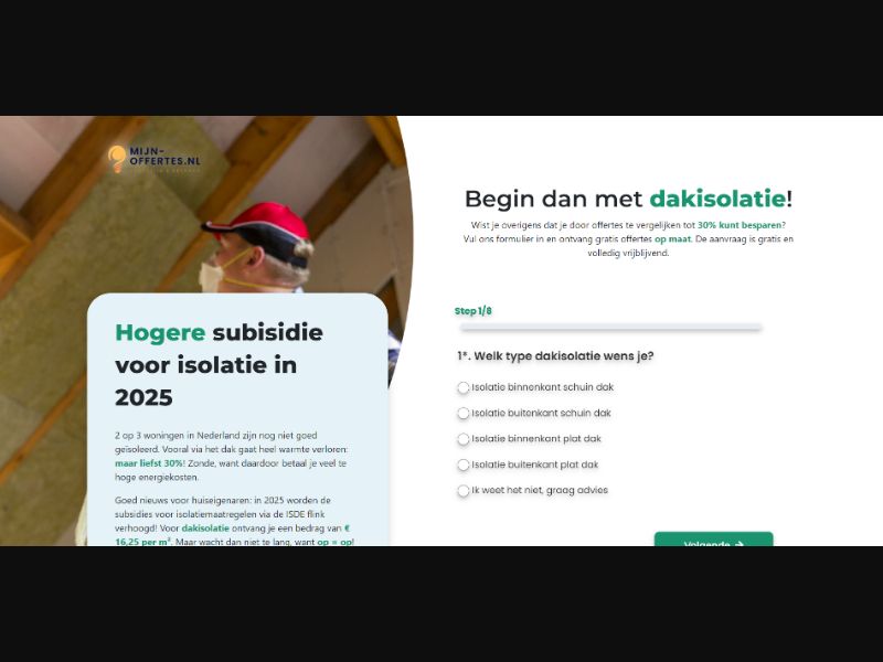 [WEB+MOB] Mijn-Offertes – Higher subsidy for roof insulation in 2025 /NL SOI [Approval Required]