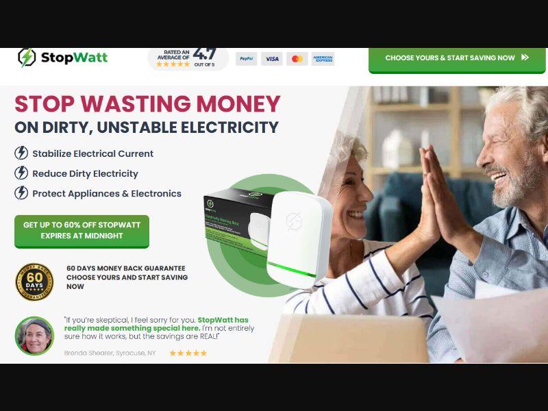 [WEB+MOB] StopWatt - CTC AU$75.84 /AU/NZ CPS