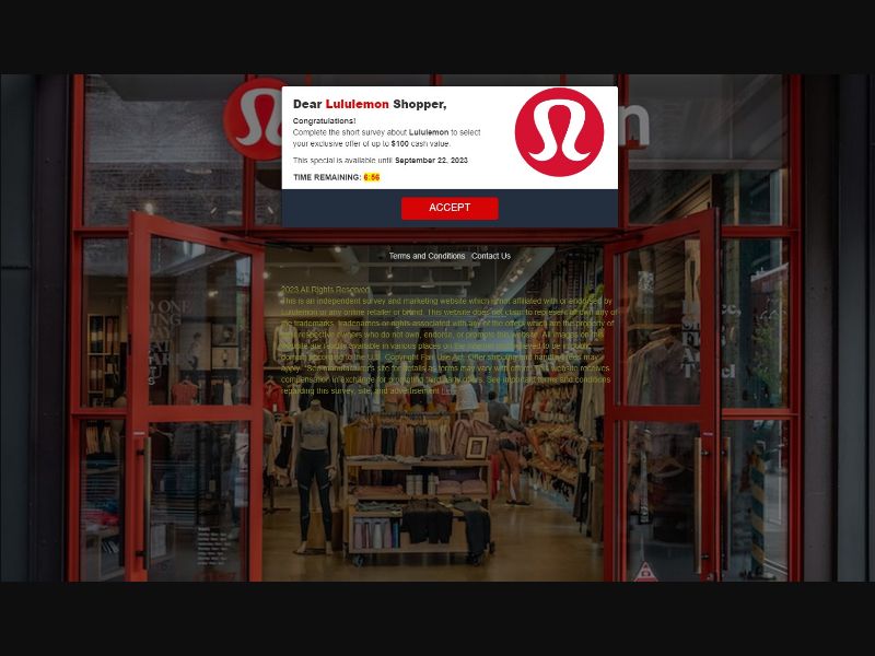 Lululemon Shoppers: Survey Rewards