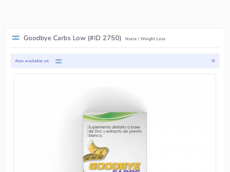 Goodbye Carbs Low