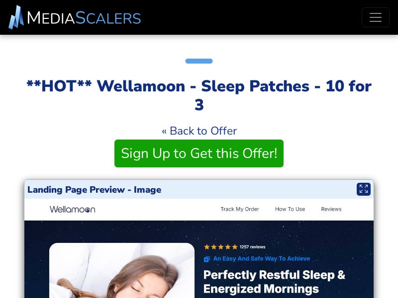 Wellamoon - Sleep Patches - 10 for 3 {+Advertorial, DTC, Multi-Lang, Alt-Landers} (Event Tracking) [US, CA, FR, AT, IT]