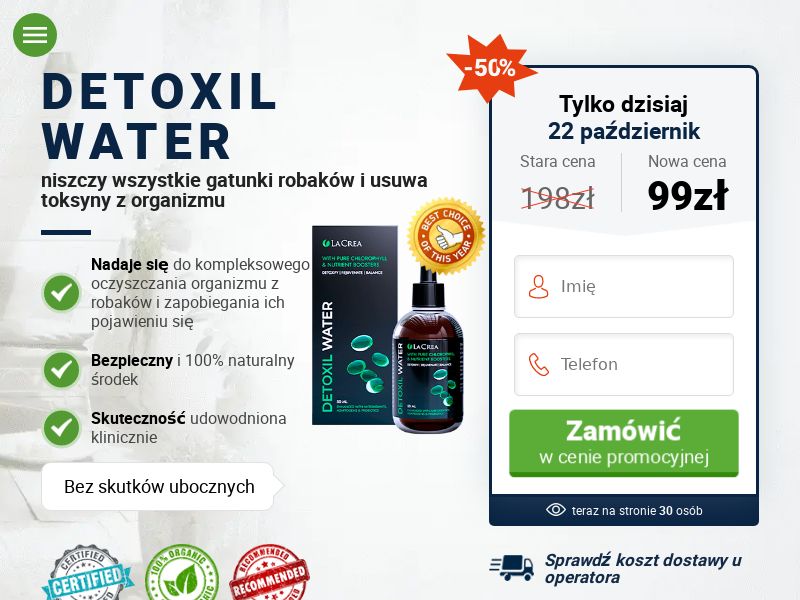 Detoxil water 99 zł - ANTI-PARASITE PRODUCT