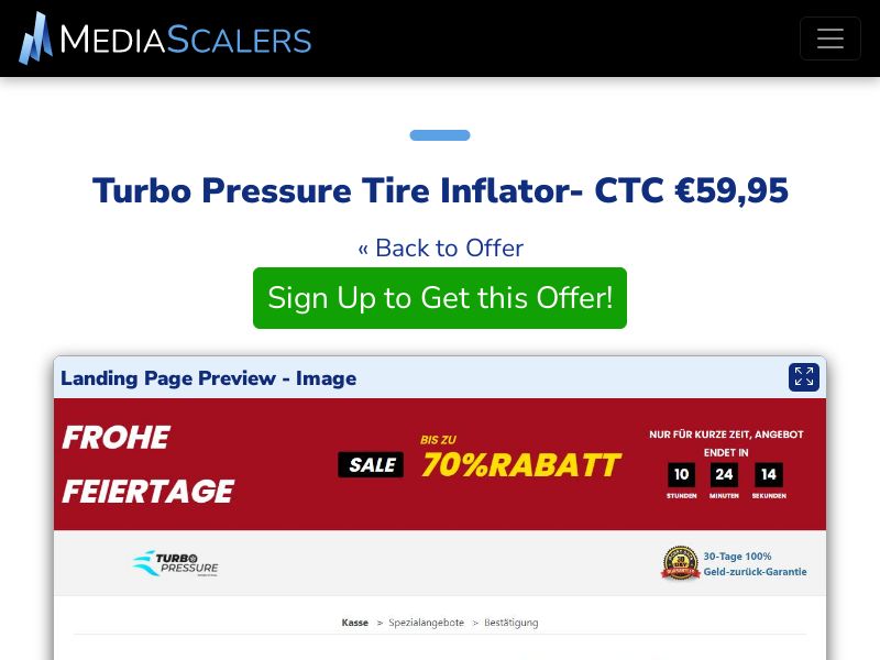 Turbo Pressure Tire Inflator- CTC €59,95 {+DTC, Alt-Landers} [DE, AT]