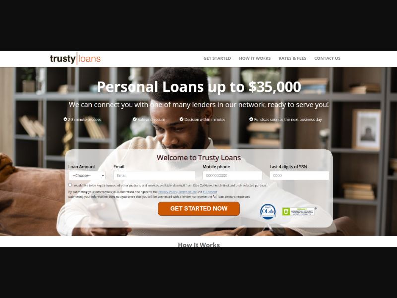 [WEB+MOB] Trusty Loans (up to $5,000) /US RevShare [Approval Required]
