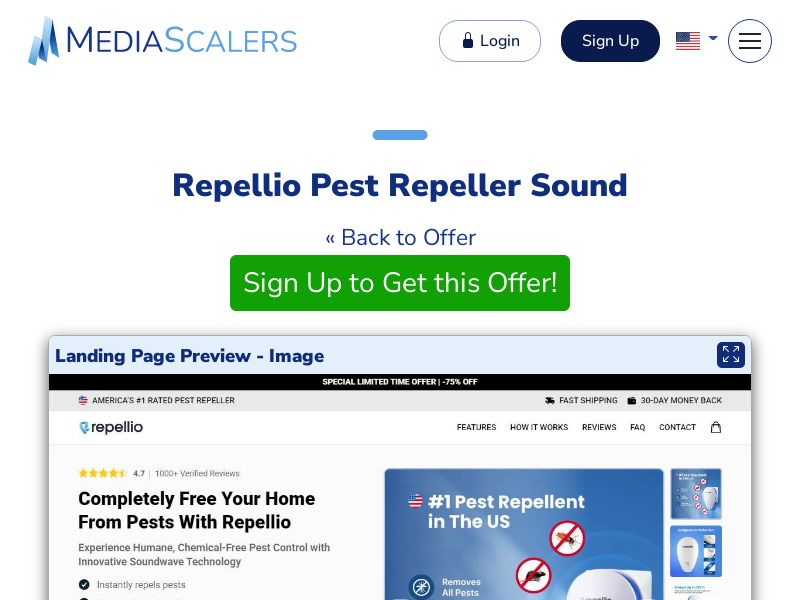Repellio Pest Repeller Sound {+Advertorial, DTC, Alt-Landers} (Event Tracking) [US, DE, CA, AU, UK, FR, IL, +232 More]