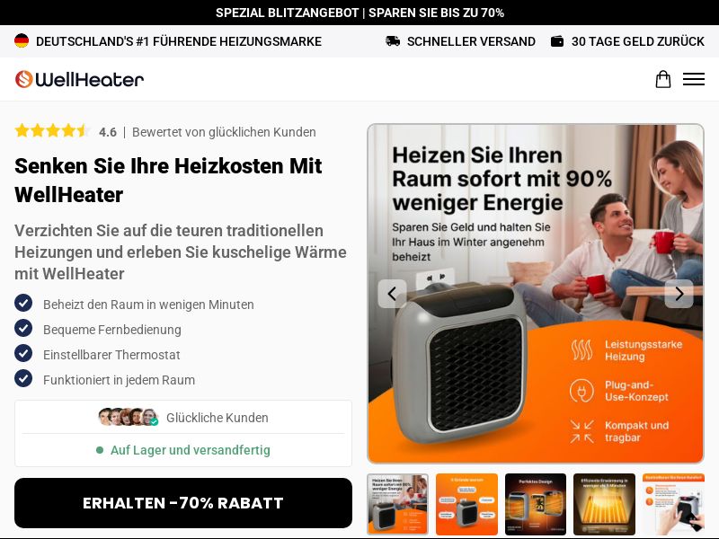 WellHeater - DTC [DE] (Social,Banner,Native,Push,SEO,Search,Brand Bidding) - CPA 