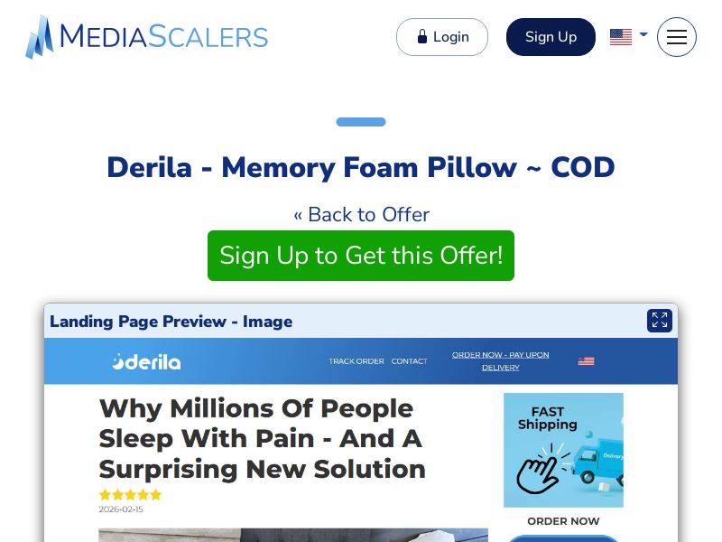 Derila - Memory Foam Pillow ~ COD {+Advertorial, DTC, Multi-Lang} (Event Tracking) [IT, ES, IN, CZ, RO, PL, PT, +3 More]