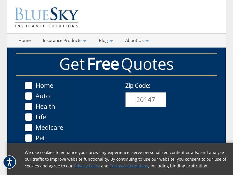 BlueSkyCoverage.com Auto Insurance CPL (Lead Gen) - USA