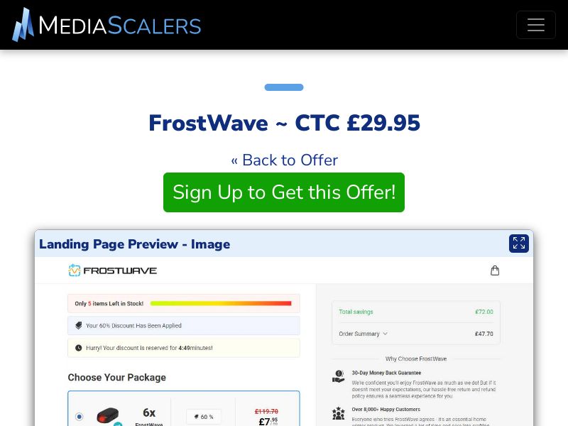 FrostWave ~ CTC £29.95 {+Advertorial, DTC, Alt-Landers} (Event Tracking) [UK]