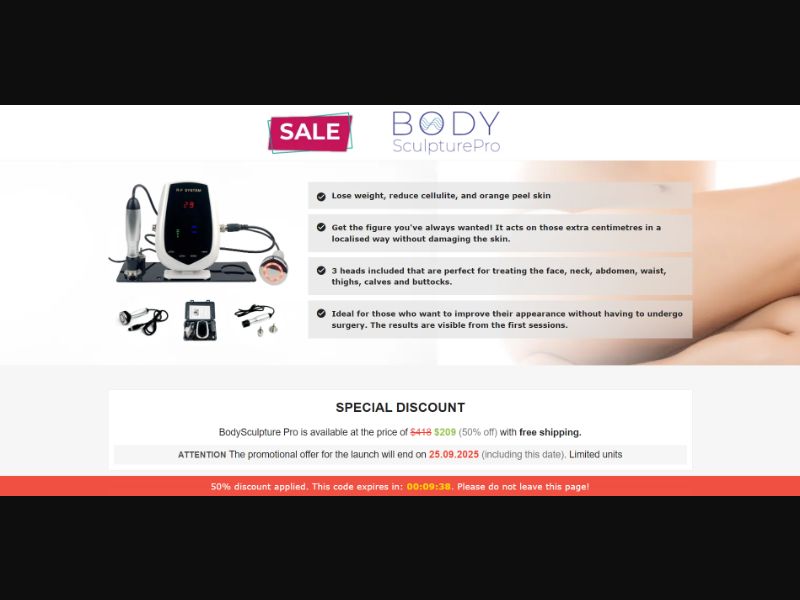 [WEB+MOB] BodySculpture Pro – R-F Massage System /International (112 GEOs) CPS *FB/TT/Google/Taboola Pixel* [Approval Required]