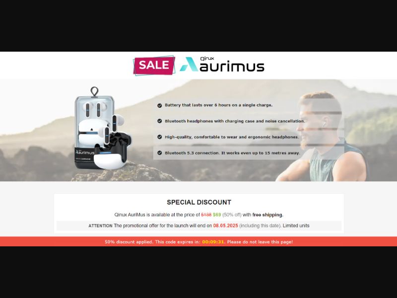 [WEB+MOB] Qinux AuriMus – Earbud Headphones /International (112 GEOs) CPS *FB/TT/Google/Taboola Pixel* [Approval Required]