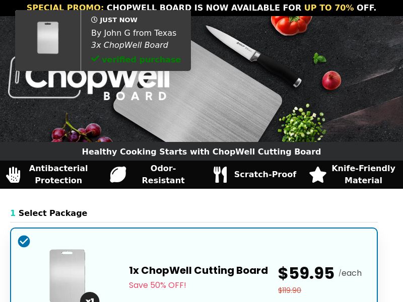 ChopWell Cutting Board [DE,AT,IE] (Social,Banner,Native,Push,SEO,Search,Brand Bidding) - CPA 