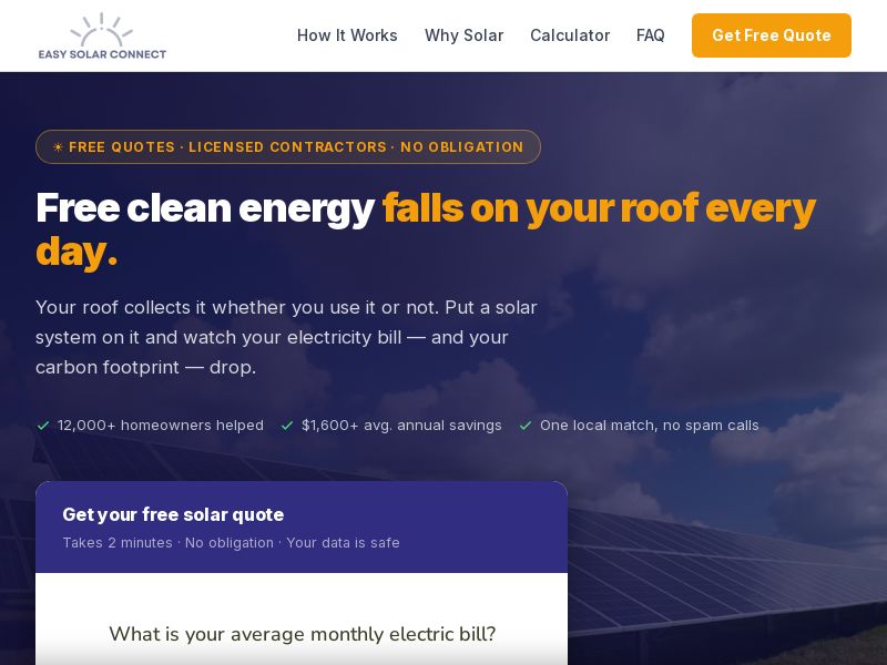 Easy Solar Connect (Non Incent) [INHOUSE]