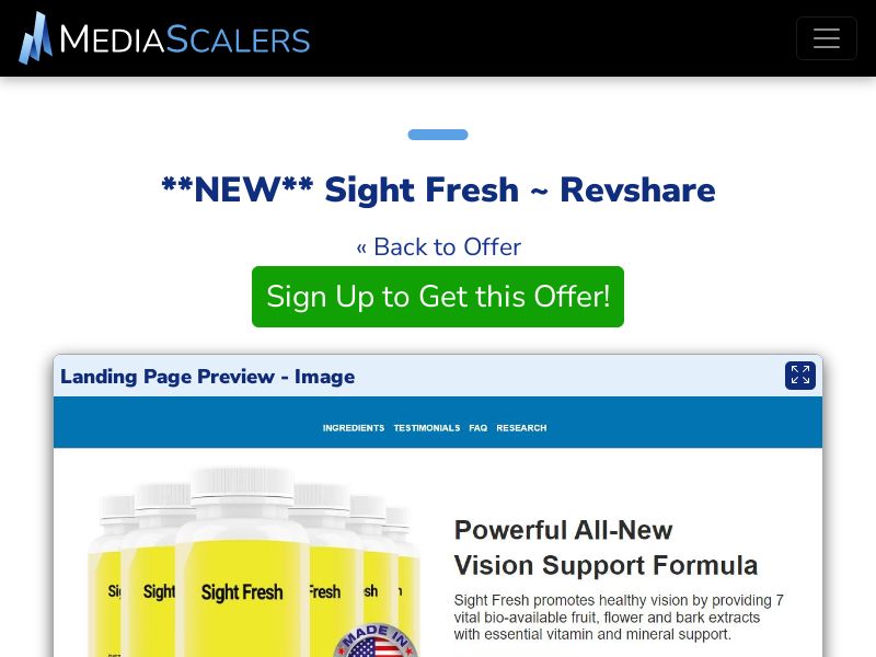 Sight Fresh ~ Revshare {+DTC} [US, DE, CA, AU, UK, FR, IL, +238 More]