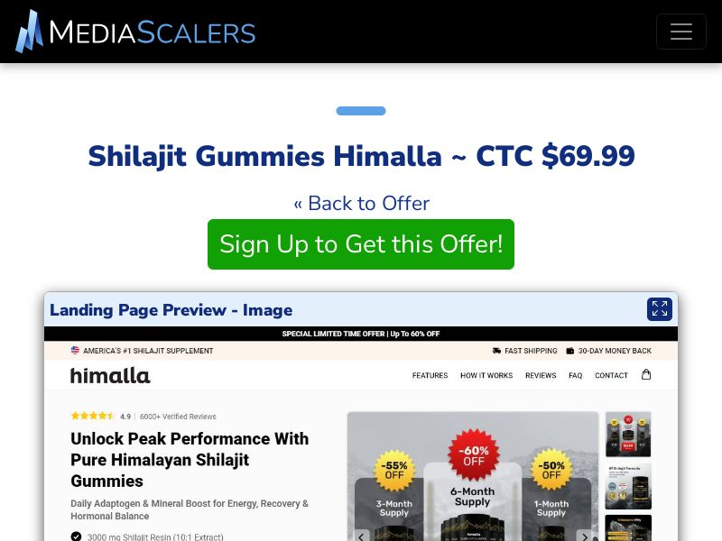 Shilajit Gummies Himalla ~ CTC $69.99 {+Advertorial, DTC, Alt-Landers} [US, DE, CA, AU, UK, FR, IL, +232 More]