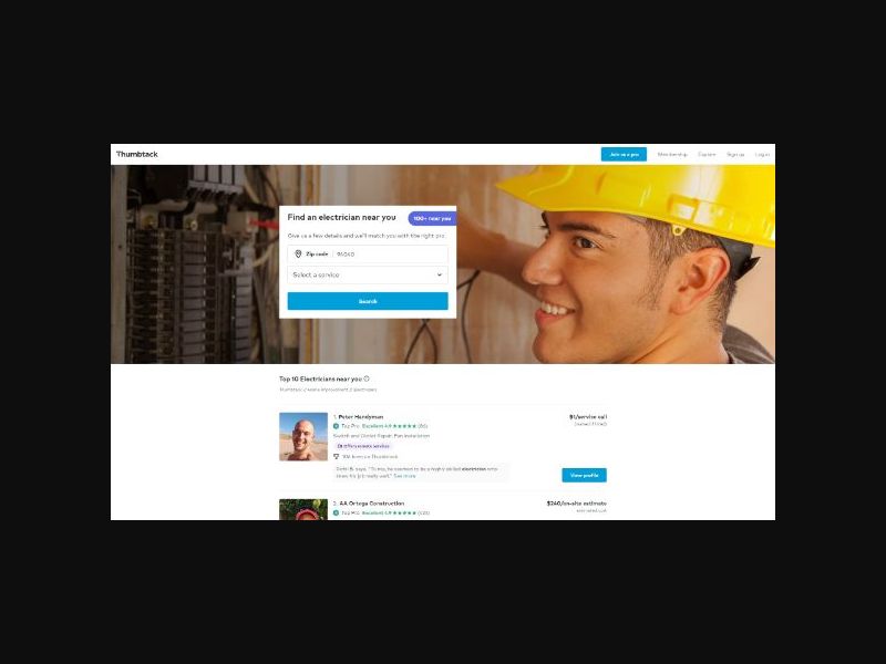 Thumbtack - Hire a Electrician (US)