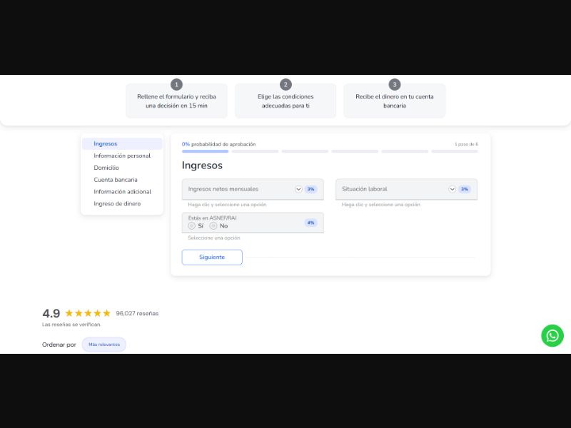 [WEB+MOB] Prestamo Pro – Personal Loan (up to €40,000) /ES CPL RevShare