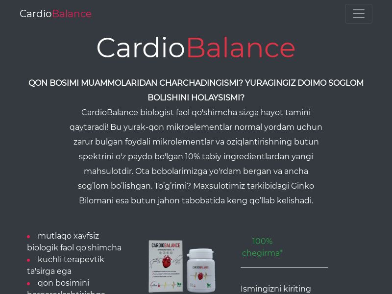 CardioBalance FREE UZ - PRESSURE STABILIZING PRODUCT