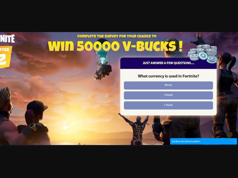 UK - Quiztionnaire - Fortnite 10 V-bucks - (CPL)