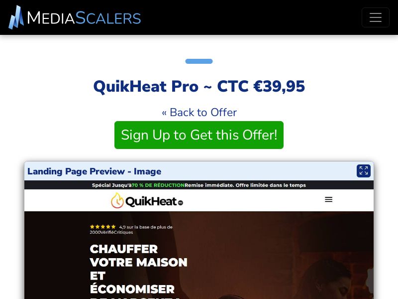 QuikHeat Pro ~ CTC €39,95 (Event Tracking) [FR]