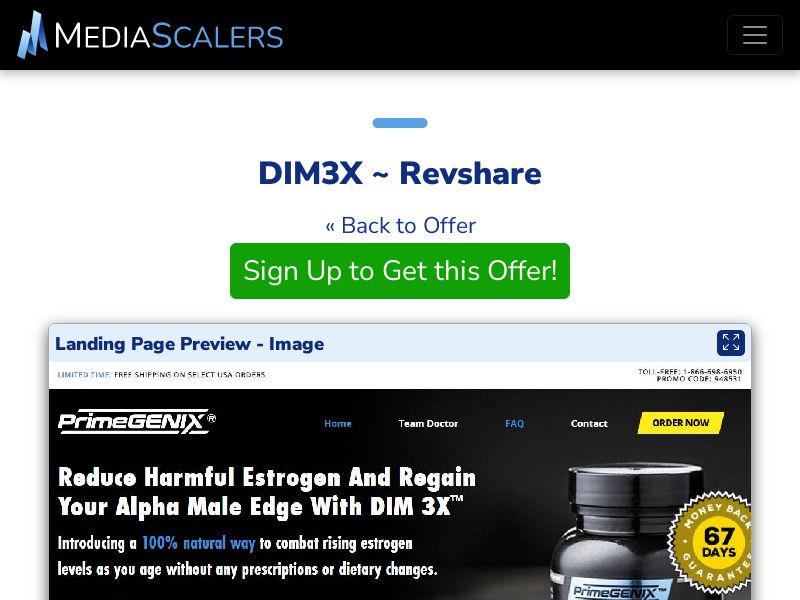 DIM3X ~ Revshare {+Advertorial, DTC} [US, DE, CA, AU, UK, FR, IL, +205 More]