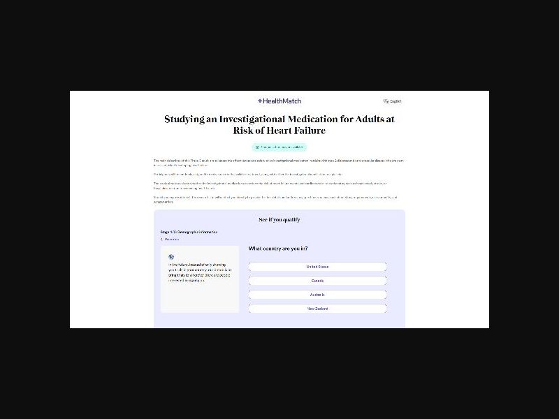 HealthMatch Clinical Trials - Obesity w/ CVD or T2DM - CPL (US)
