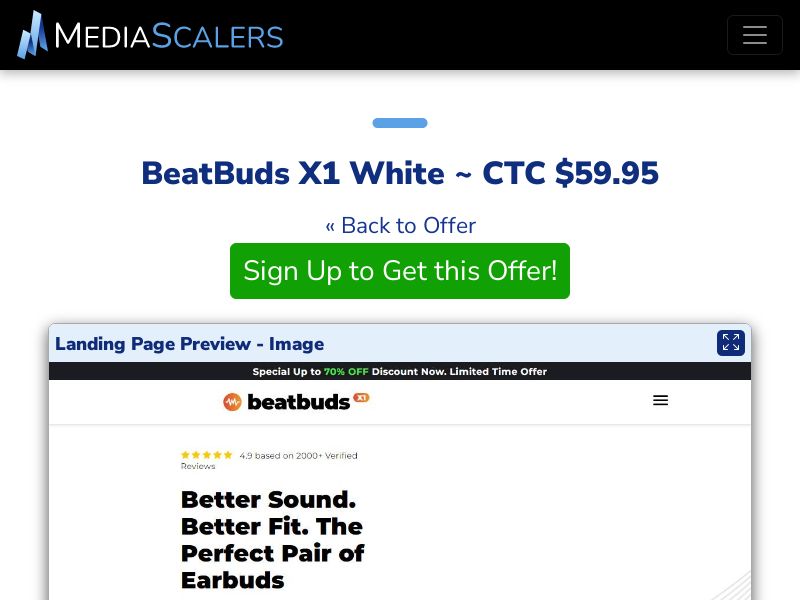 BeatBuds X1 White ~ CTC $59.95 {+DTC, Alt-Landers} (Event Tracking) [US]
