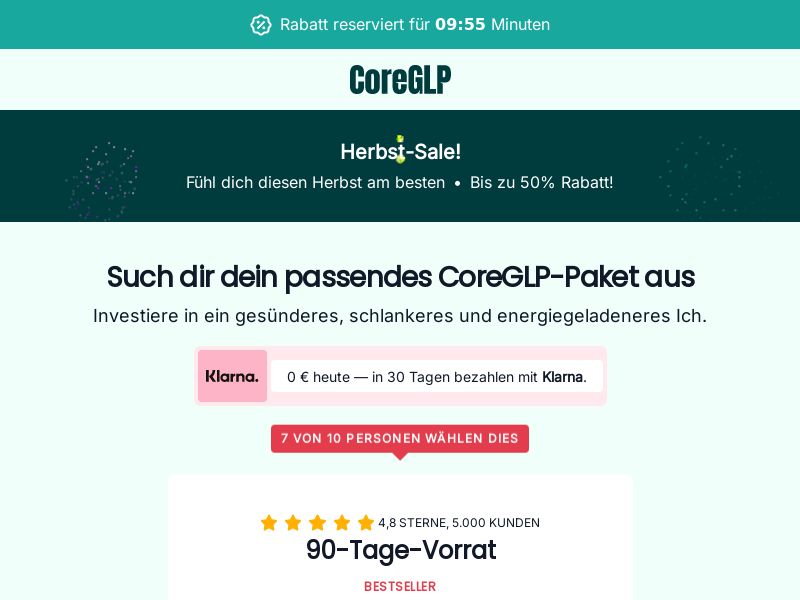 CoreGLP - High CTC - DTC LP [DE,AT,CH,FR,BE,FI,SE] (Banner,Native,Social,Search,SEO,Brand Bidding) - CPA
