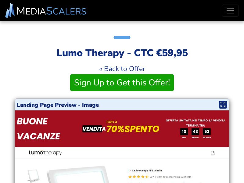 Lumo Therapy - CTC €59,95 {+DTC, Alt-Landers} (Event Tracking) [IT]