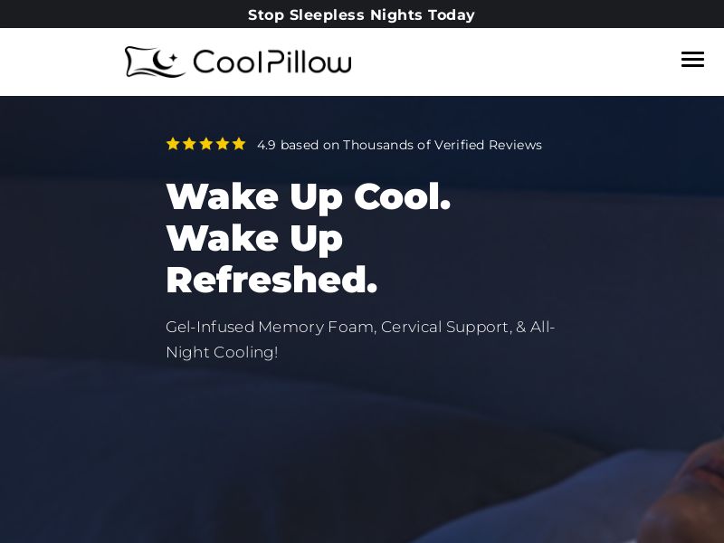 CoolPillow - Product Page [US,UK] (Social,Banner,Native,Push,SEO,Search,Brand Bidding) - CPA
