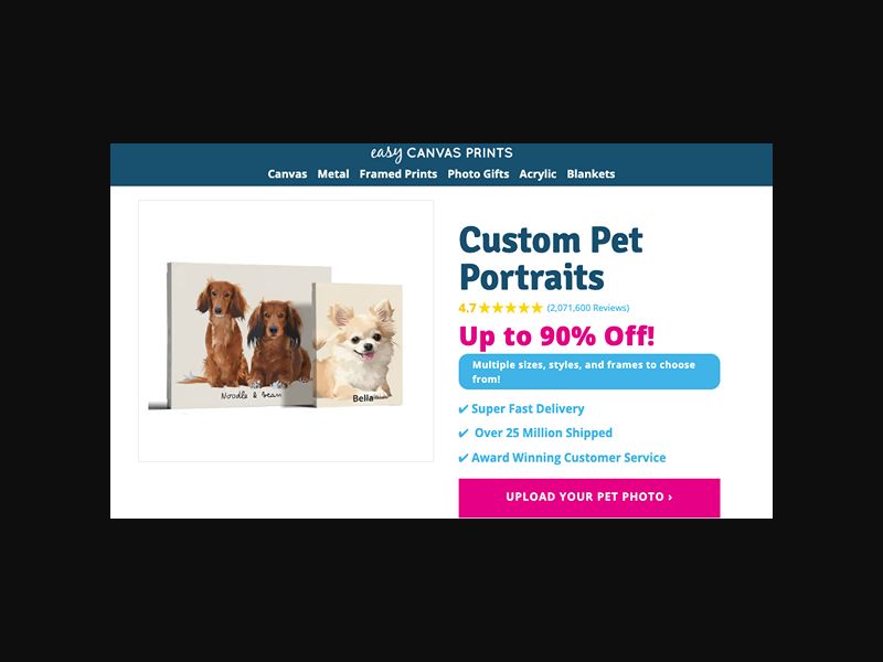 Easy Canvas Prints - Pet Portraits - Up to 90% Off - CPS (US)