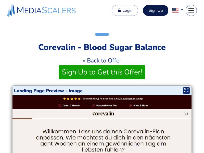 Corevalin - Blood Sugar Balance {+DTC, Alt-Landers, Quiz} [DE, AT, CH]
